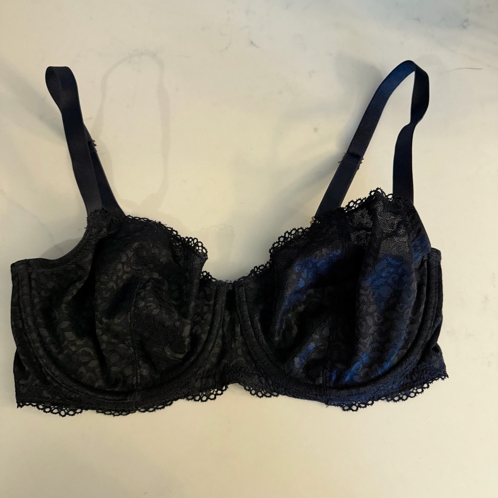 Skarlett Blue Black Rouse Full Coverage Lace Balconett Bra - Picture 2 of 4